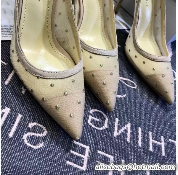 Cheapest Dior J'adior D-Moi Point Heel 65mm Pump in Dotted CD1806 Mesh Beige 2019