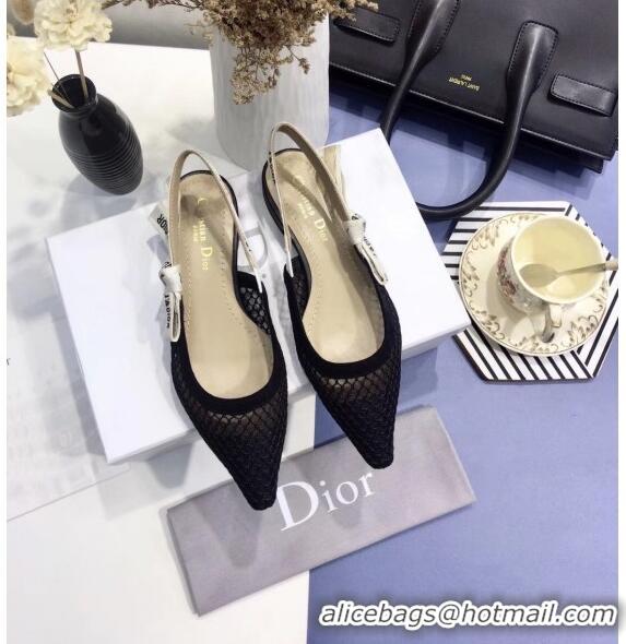 Best Price Dior J'Adior Slingback Fishnet Balllerina Flat CD1814 Black 2020