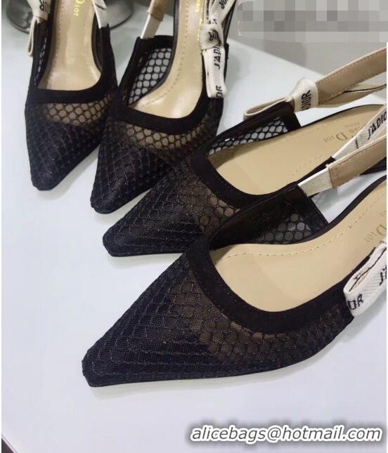 Low Price Dior J'Adior Slingback Fishnet Pump With 6.5cm Heel CD1815 Black 2020