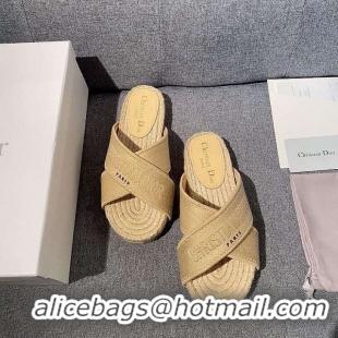 ​Grade Discount Dior Granville Embroidered Cotton Mule Sandals CD1559 Beige