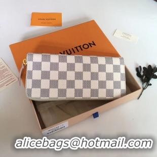 Top Quality Louis Vuitton Damier Azur Canvas Clémence Wallet N61264 Rose Ballerine