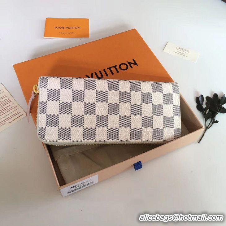 Top Quality Louis Vuitton Damier Azur Canvas Clémence Wallet N61264 Rose Ballerine