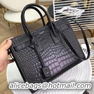 Top Quality Yves Saint Laurent Classic Sac De Jour Bag Croco Leather Y391545 Black