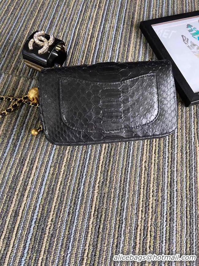 Elegant Chanel Original Small Snake skin flap bag AS1115 black