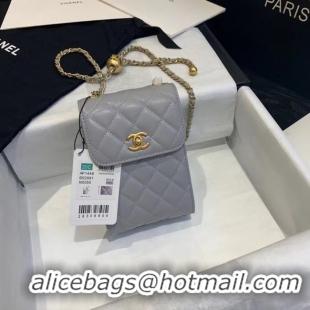 Luxury Chanel Original Small classic Sheepskin Shoulder Bag AP1448 grey