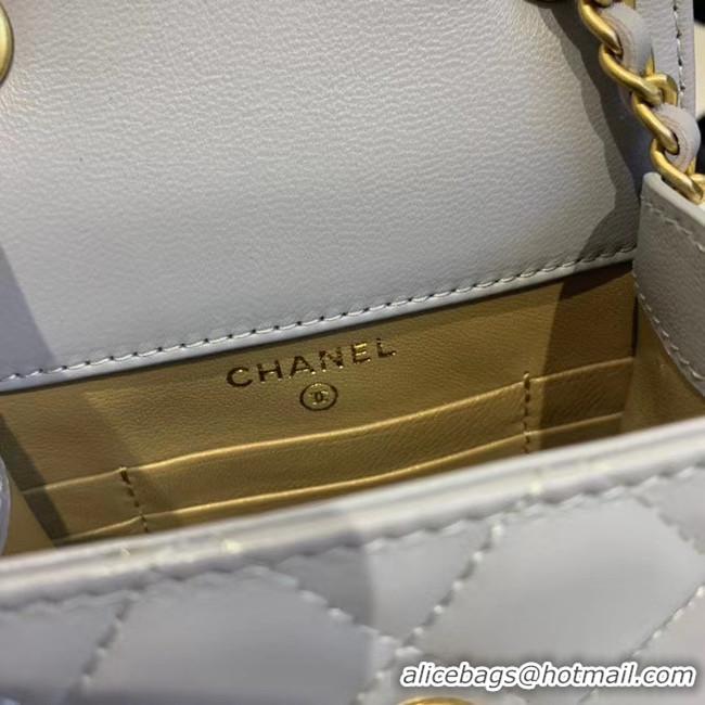 Luxury Chanel Original Small classic Sheepskin Shoulder Bag AP1448 grey