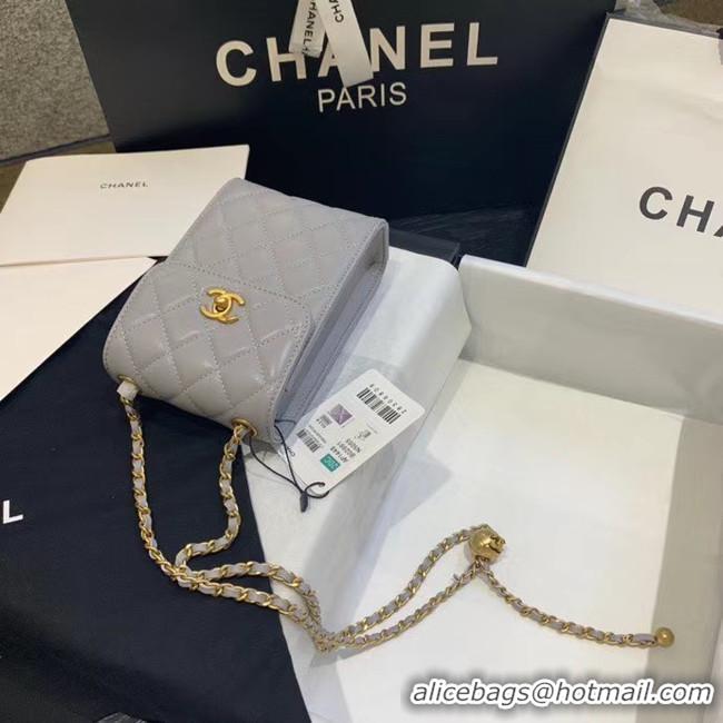 Luxury Chanel Original Small classic Sheepskin Shoulder Bag AP1448 grey