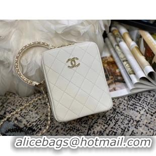 Low Price Chanel Original Small Sheepskin camera bag AS1753 white