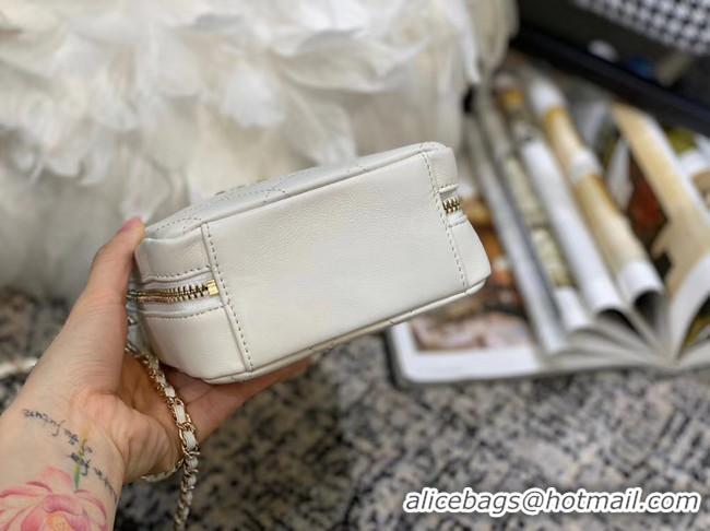 Low Price Chanel Original Small Sheepskin camera bag AS1753 white