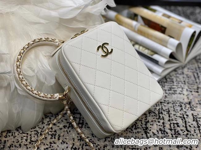 Low Price Chanel Original Small Sheepskin camera bag AS1753 white