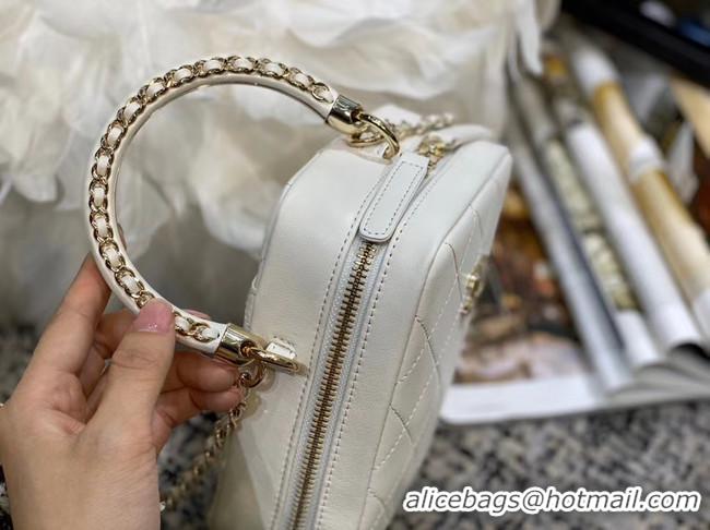 Low Price Chanel Original Small Sheepskin camera bag AS1753 white