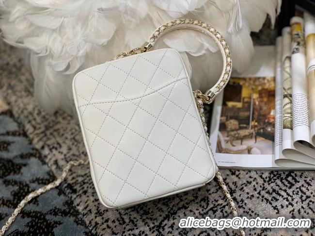 Low Price Chanel Original Small Sheepskin camera bag AS1753 white