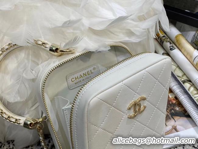 Low Price Chanel Original Small Sheepskin camera bag AS1753 white