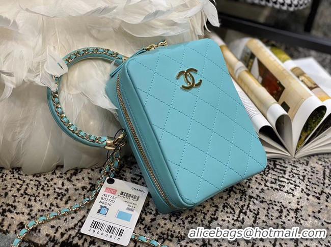 Classic Chanel Original Small Sheepskin camera bag AS1753 light blue