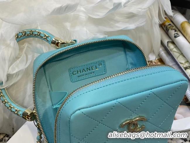 Classic Chanel Original Small Sheepskin camera bag AS1753 light blue