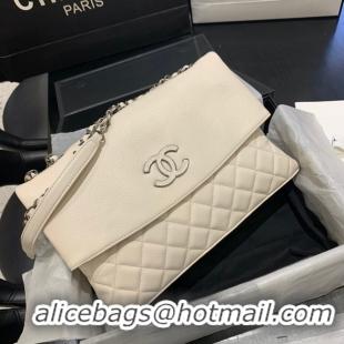 Grade Quality Chanel Lambskin flap bag 8095 white