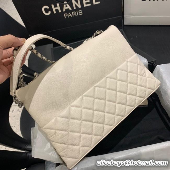 Grade Quality Chanel Lambskin flap bag 8095 white