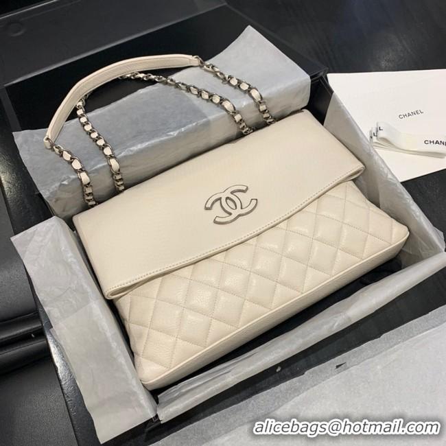 Grade Quality Chanel Lambskin flap bag 8095 white