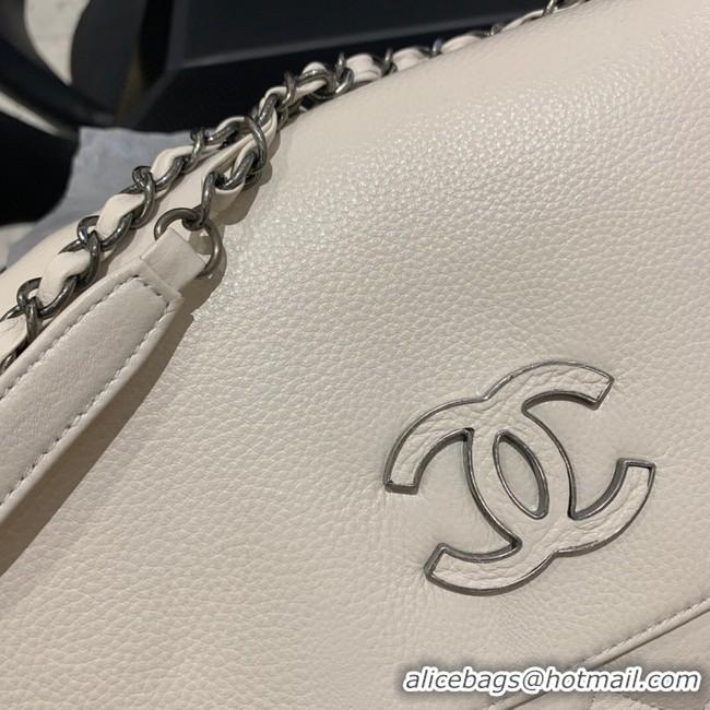 Grade Quality Chanel Lambskin flap bag 8095 white