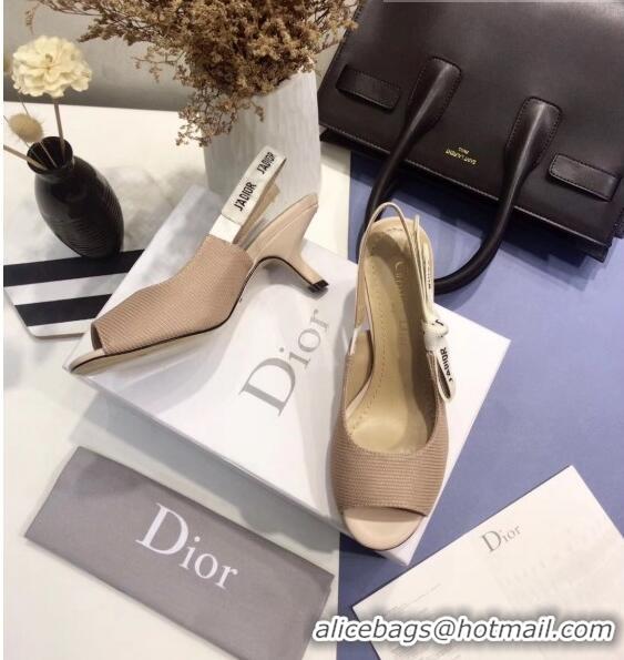 Classic Dior J'Adior Technical Fabric Heeled Sandal 6.5cm Heel CD1818 Nude