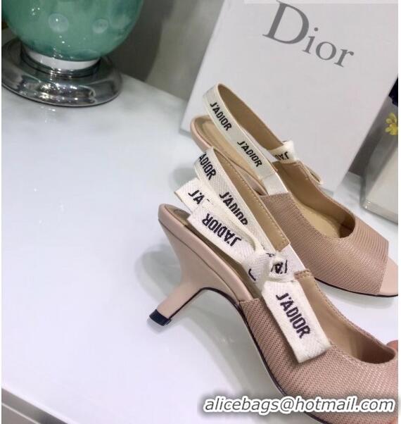 Classic Dior J'Adior Technical Fabric Heeled Sandal 6.5cm Heel CD1818 Nude