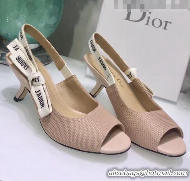 Classic Dior J'Adior Technical Fabric Heeled Sandal 6.5cm Heel CD1818 Nude