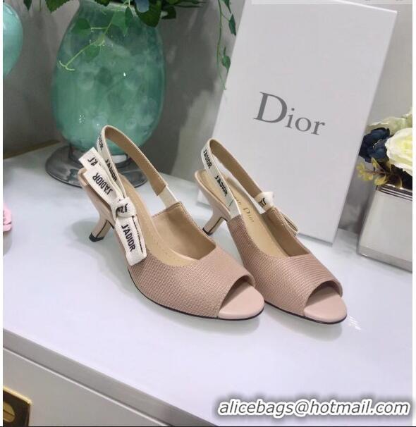 Classic Dior J'Adior Technical Fabric Heeled Sandal 6.5cm Heel CD1818 Nude