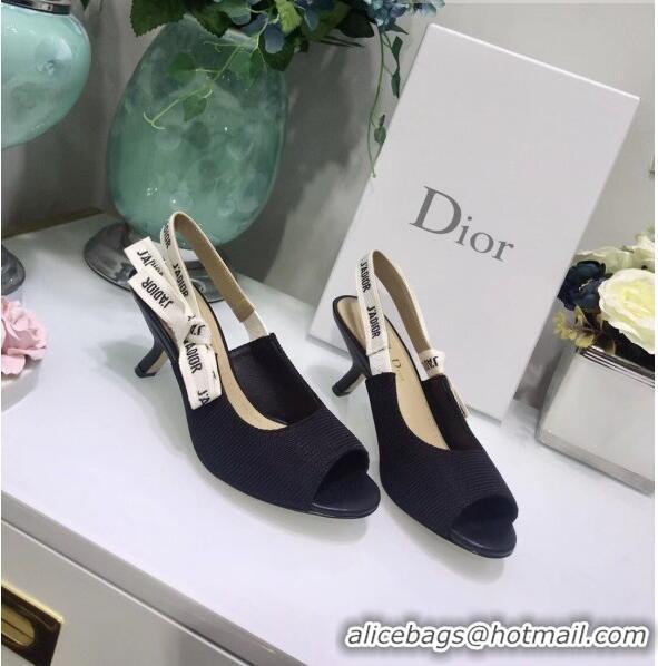 Super Quality Dior J'Adior Technical Fabric Heeled Sandal 6.5cm Heel CD1820 Black