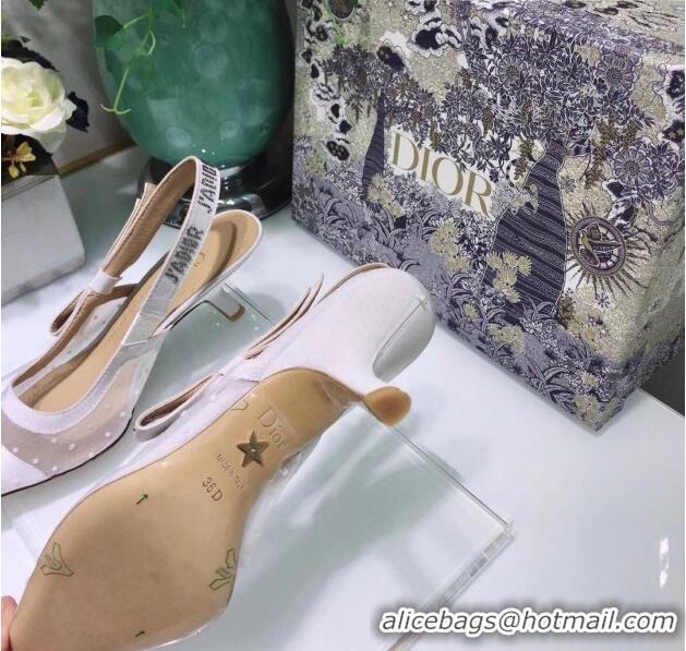 Super Quality Dior J'Adior Slingback Plumetis Pump With 6.5cm Heel CD1822 White