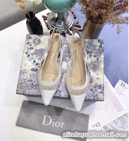 Super Quality Dior J'Adior Slingback Plumetis Pump With 6.5cm Heel CD1822 White