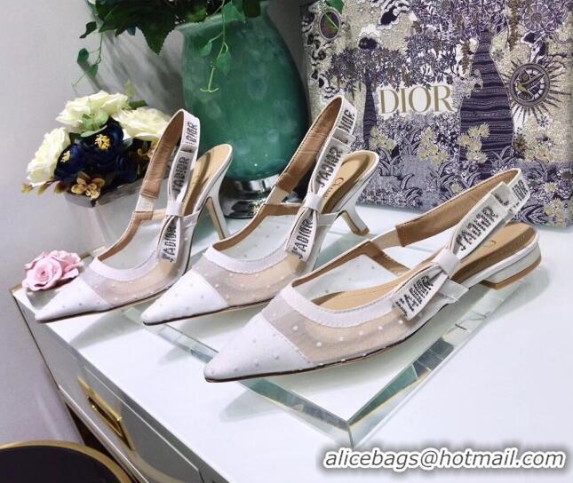 Super Quality Dior J'Adior Slingback Plumetis Pump With 6.5cm Heel CD1822 White