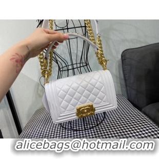 Sumptuous Small boy chanel handbag AS67085 white