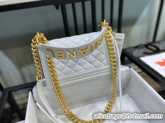 Sumptuous Small boy chanel handbag AS67085 white