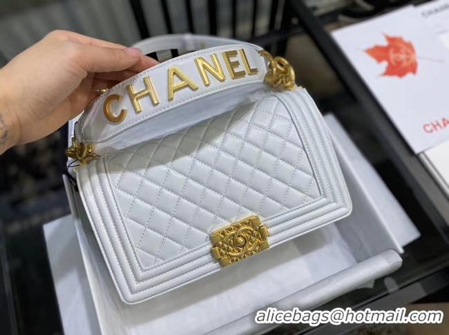 Best Price BOY CHANEL flap bag A67086 white