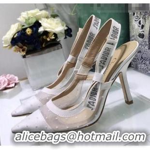 Good Product Dior J'Adior Slingback Plumetis Pump With 9.5cm Heel CD1823 White