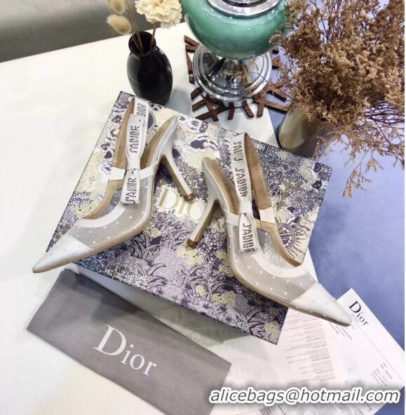 Good Product Dior J'Adior Slingback Plumetis Pump With 9.5cm Heel CD1823 White