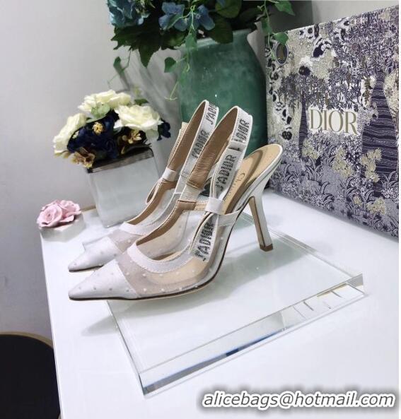 Good Product Dior J'Adior Slingback Plumetis Pump With 9.5cm Heel CD1823 White