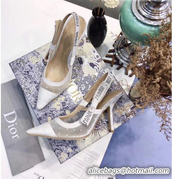 Good Product Dior J'Adior Slingback Plumetis Pump With 9.5cm Heel CD1823 White