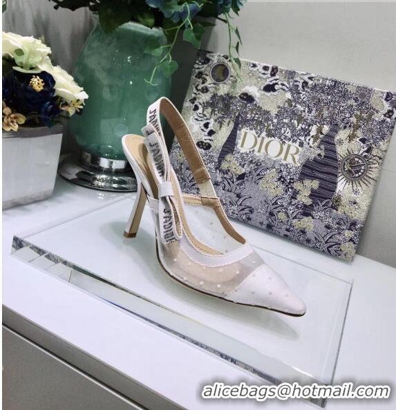 Good Product Dior J'Adior Slingback Plumetis Pump With 9.5cm Heel CD1823 White