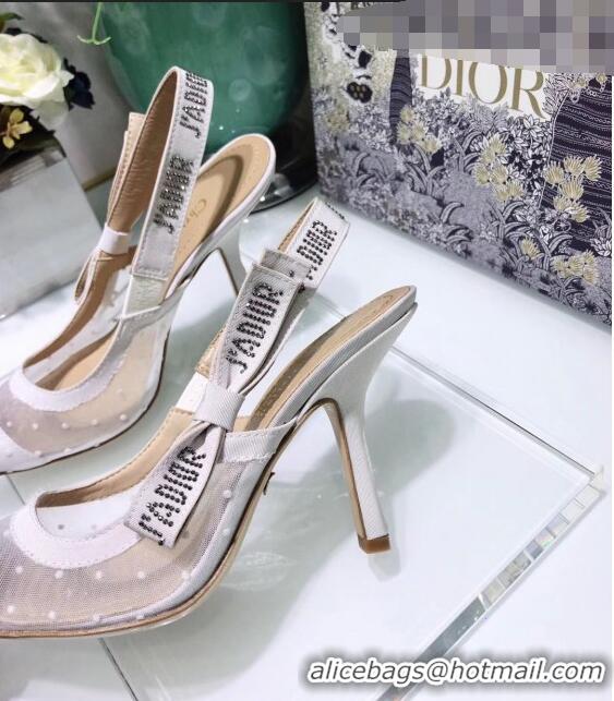 Good Product Dior J'Adior Slingback Plumetis Pump With 9.5cm Heel CD1823 White