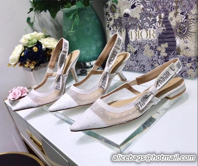 Good Product Dior J'Adior Slingback Plumetis Pump With 9.5cm Heel CD1823 White