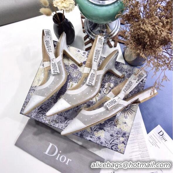 Good Product Dior J'Adior Slingback Plumetis Pump With 9.5cm Heel CD1823 White