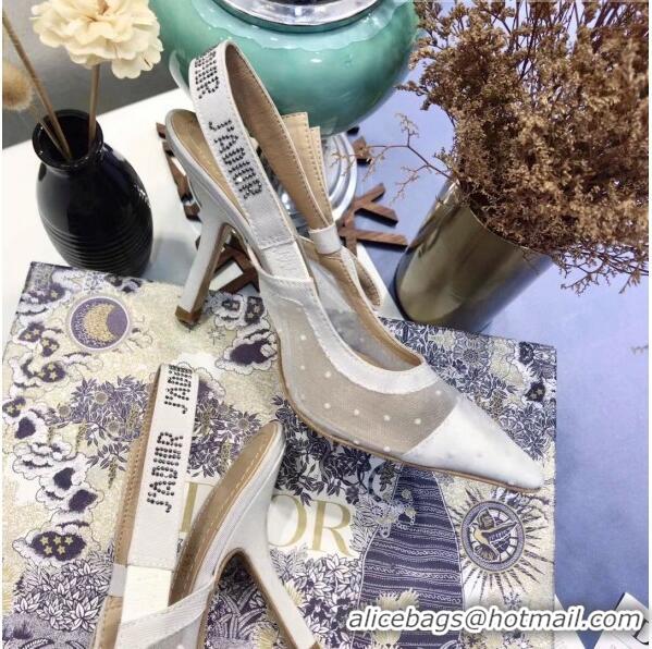 Good Product Dior J'Adior Slingback Plumetis Pump With 9.5cm Heel CD1823 White