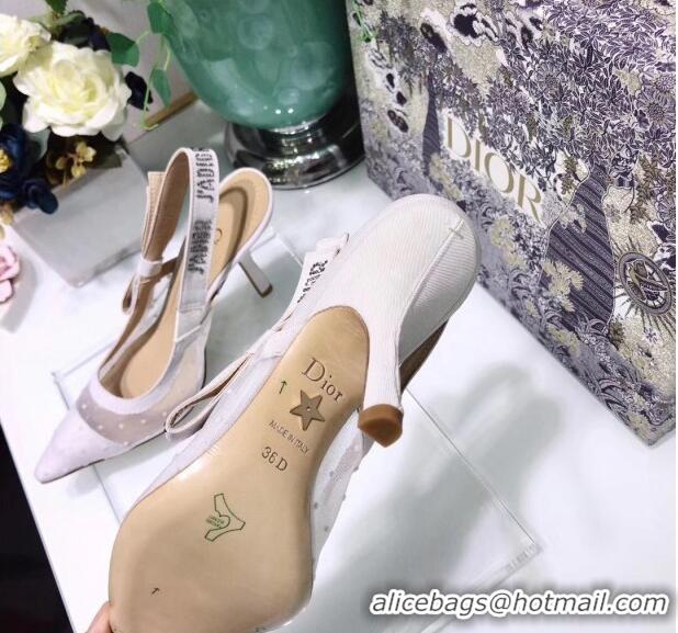 Good Product Dior J'Adior Slingback Plumetis Pump With 9.5cm Heel CD1823 White