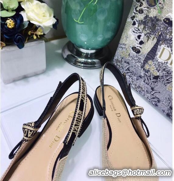 Top Quality Dior J'Adior Technical Fabric Slingback Ballerina Flat CD1824 Beige