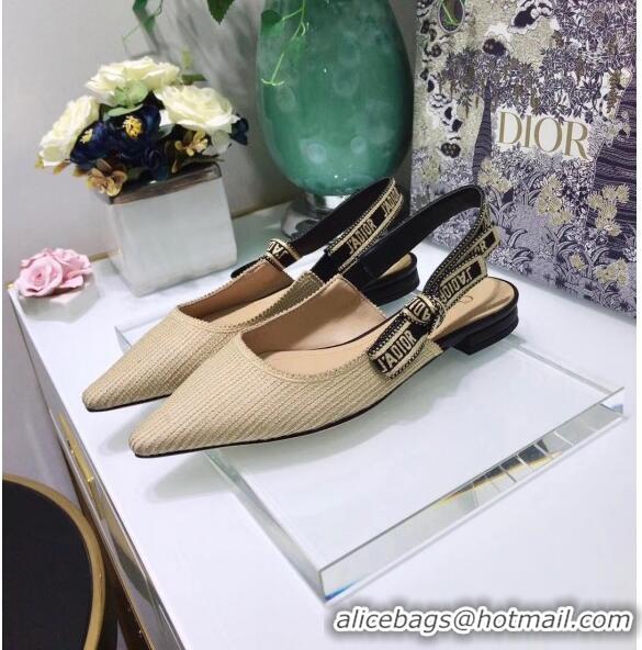 Top Quality Dior J'Adior Technical Fabric Slingback Ballerina Flat CD1824 Beige