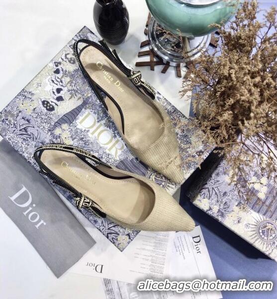 Top Quality Dior J'Adior Technical Fabric Slingback Ballerina Flat CD1824 Beige