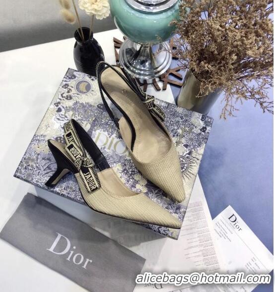 Good Product Dior J'Adior Technical Fabric Slingback Pump With 6.5cm Heel CD1825 Beige