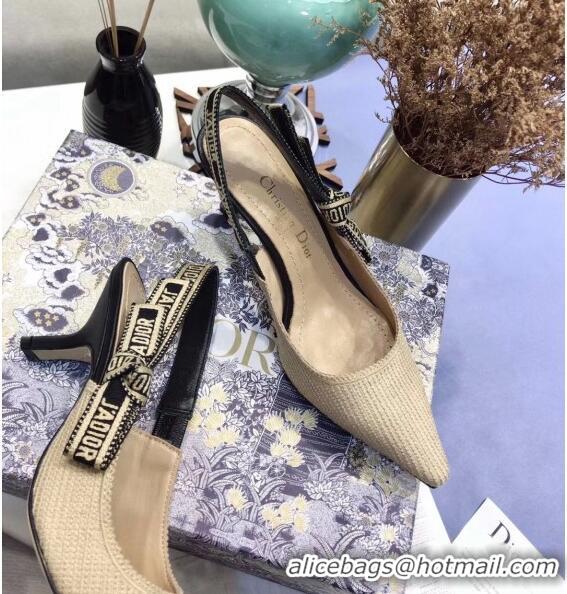 Good Product Dior J'Adior Technical Fabric Slingback Pump With 6.5cm Heel CD1825 Beige