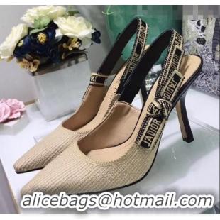 Reasonable Price Dior J'Adior Technical Fabric Slingback Pump With 9.5cm Heel CD1827 Beige